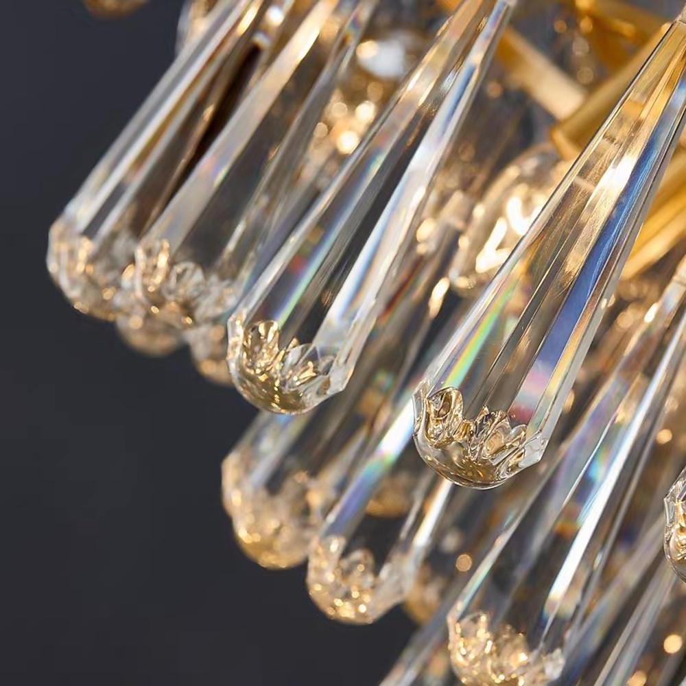 Modern Crystal Candelabra Flush Mount Ceiling Light LED 20 Inch