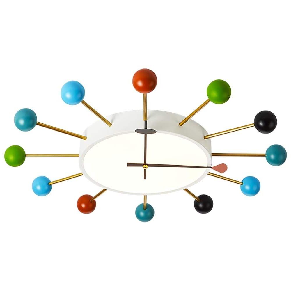 24" Modern Round Flush Mount LED Ceiling Light with Colorful Accents
