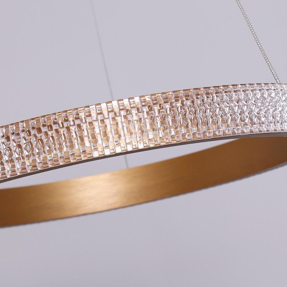 Modern Gold Circular LED Pendant Light Aluminum Chandelier