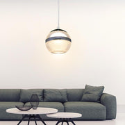 Modern Spherical Acrylic Pendant Light with LED Chrome Finish