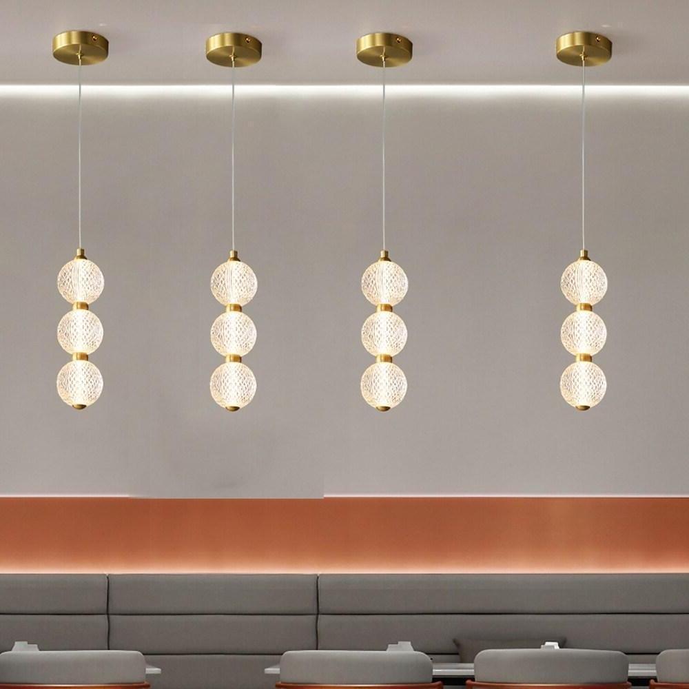 Nordic Globe Pendant Light | Acrylic & Copper Geometric Ceiling