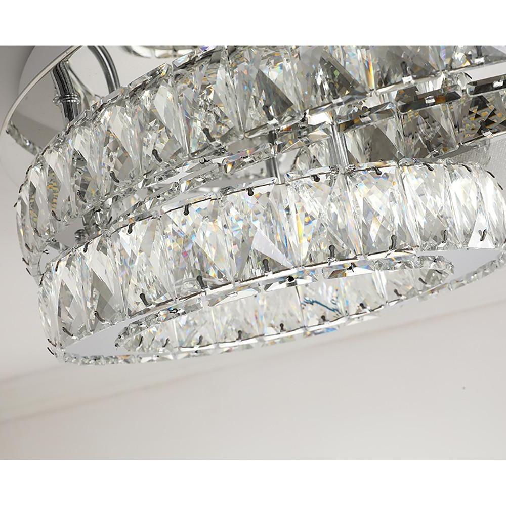 Overlapping Circles Crystal Flush Mount LED Ceiling Light