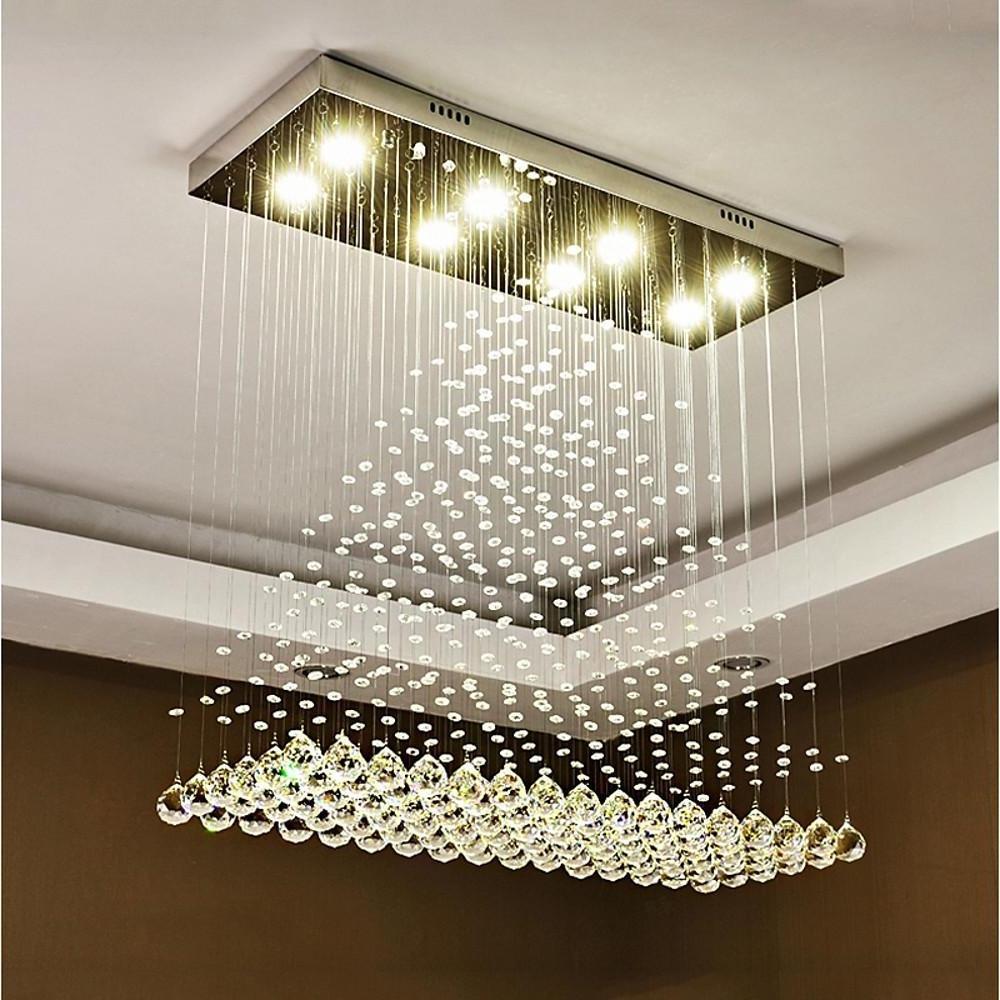 5-Tier Crystal Chandelier with LED Lights - Modern Elegance
