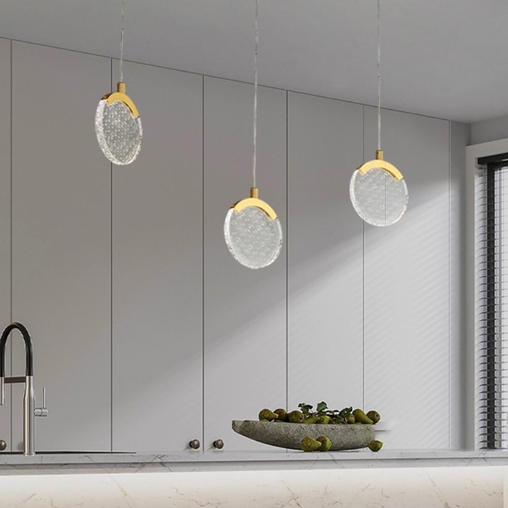 Nordic Circular Acrylic Copper LED Pendant Light