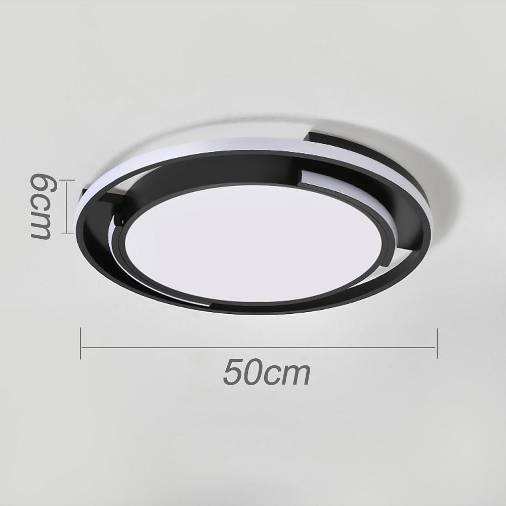 Circular Dimmable LED Flush Mount Ceiling Light in Black