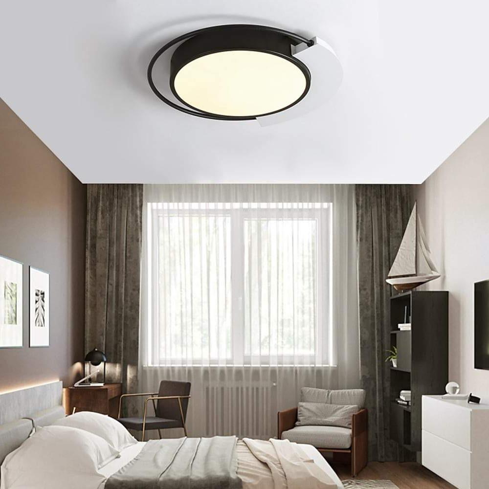 Modern Circular LED Flush Mount Ceiling Light – Aluminum Finish