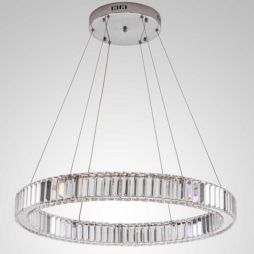 32" Crystal Ring Chandelier with Integrated LED in Gold Finish