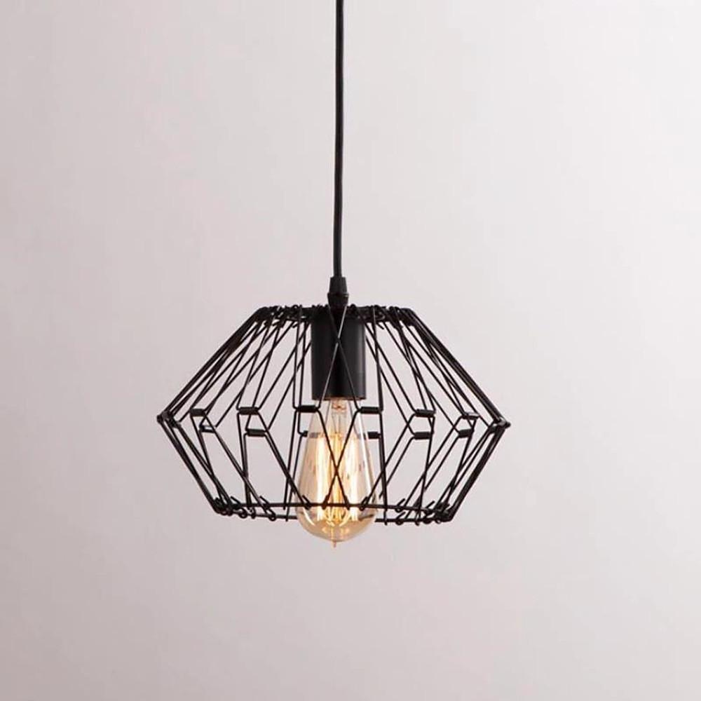 Industrial Metal Lantern Pendant Light Vintage Cage Chandelier