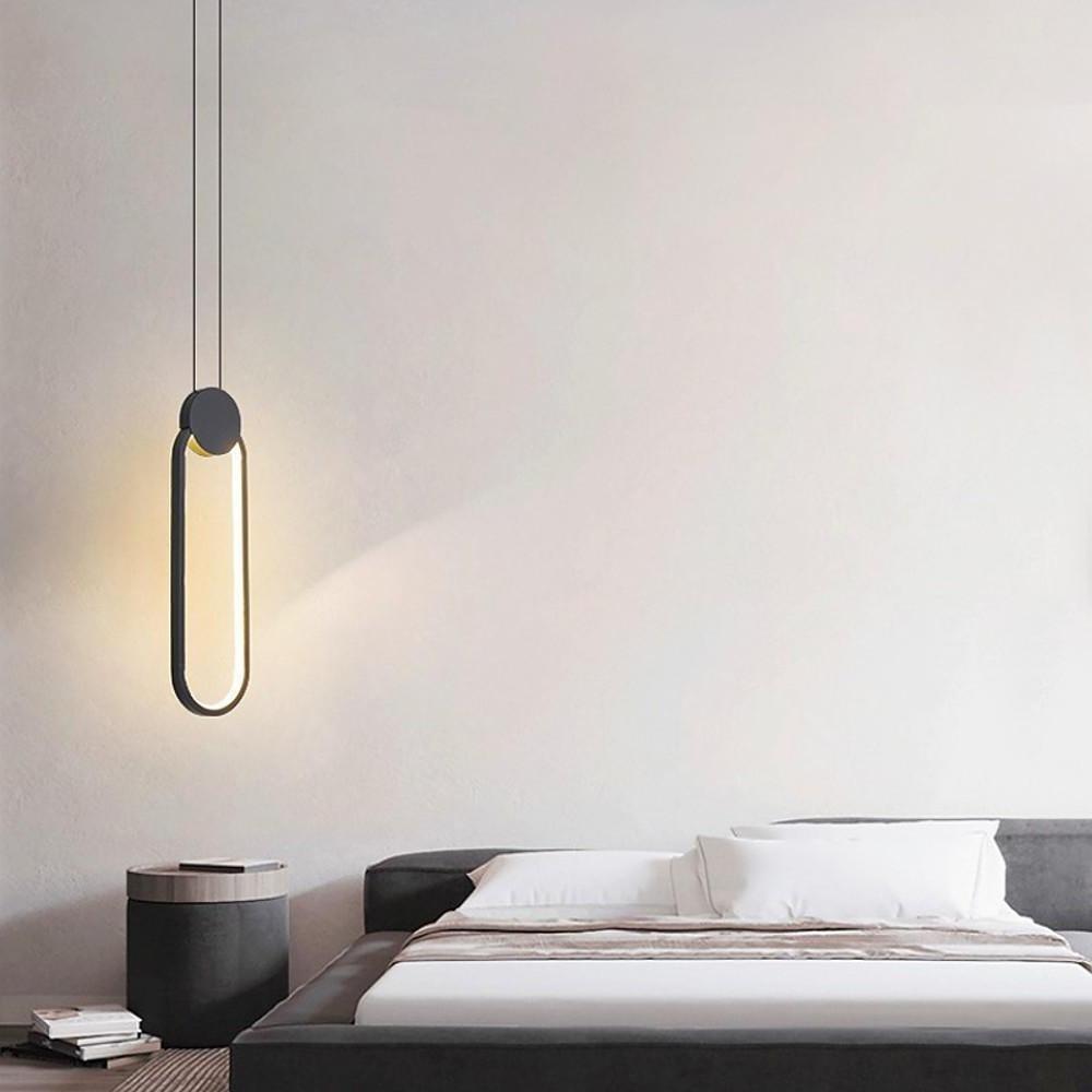 Geometric Black LED Pendant Light Modern Hanging Ceiling Lamp