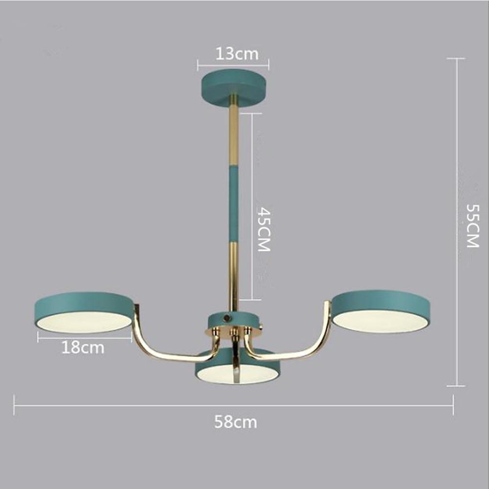 3-Light Circular LED Pendant Modern Dining Kitchen Chandelier