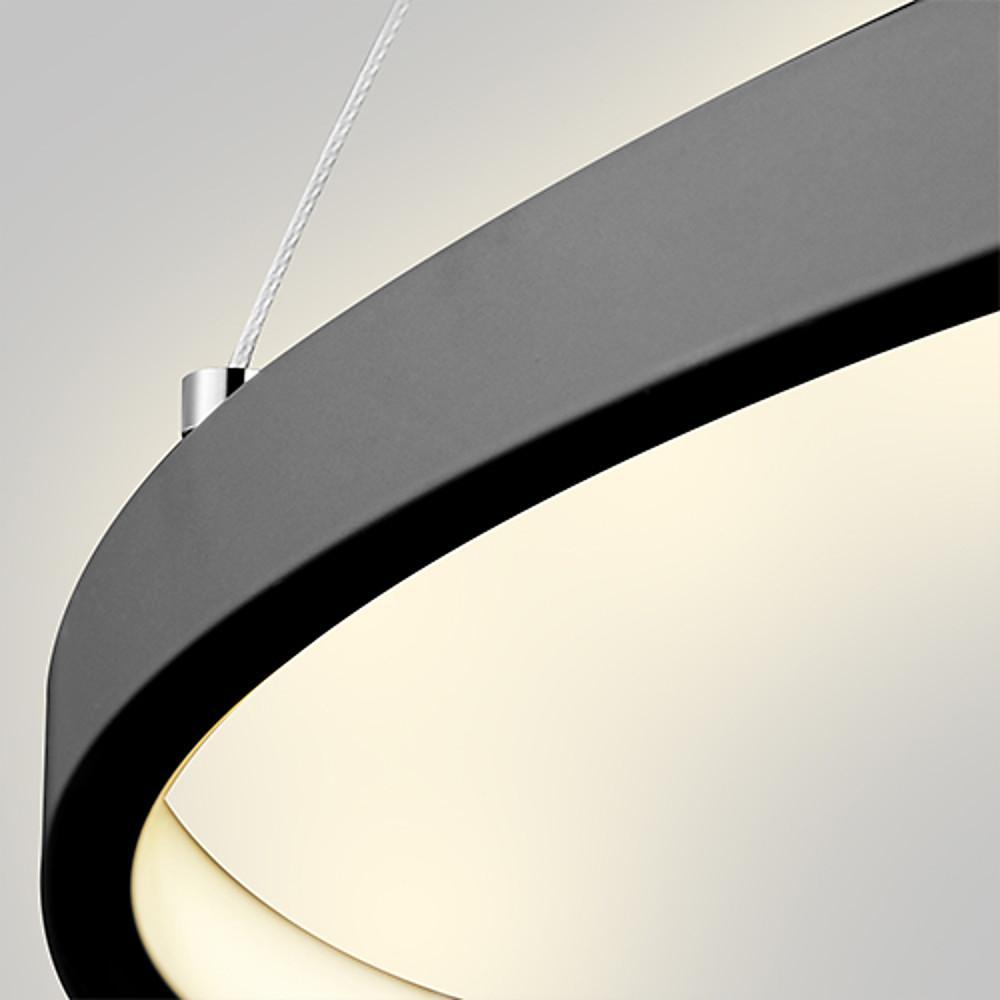 24" Modern Ring Pendant Light with Opal Acrylic Shade & LED
