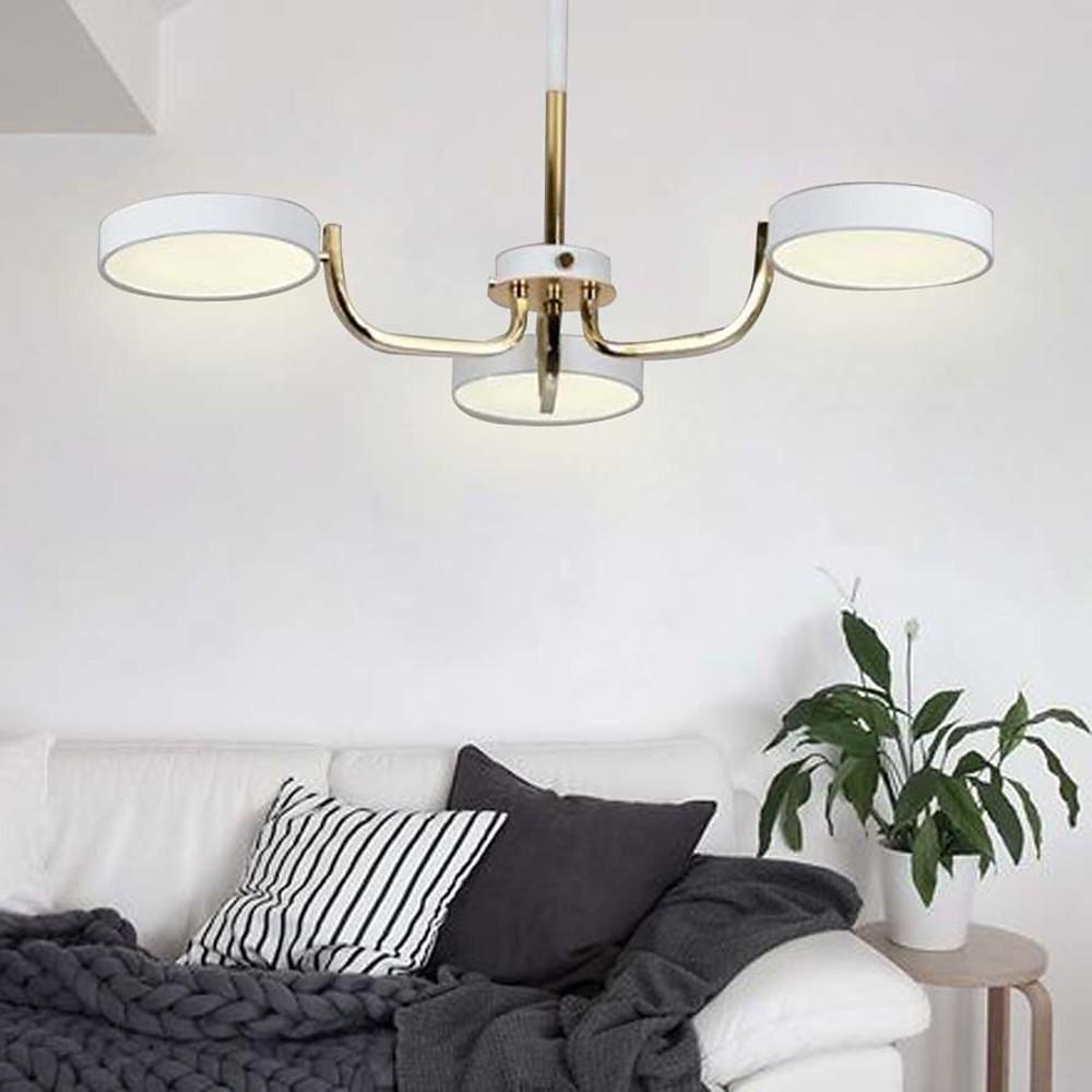 3-Light Circular LED Pendant Modern Dining Kitchen Chandelier