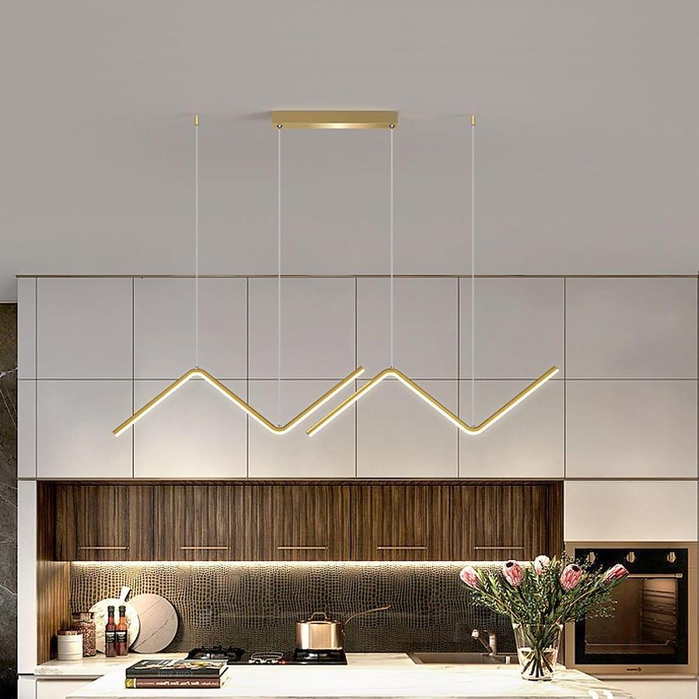Modern Wave Pendant Light - 2-Light LED Dimmable Aluminum Fixture