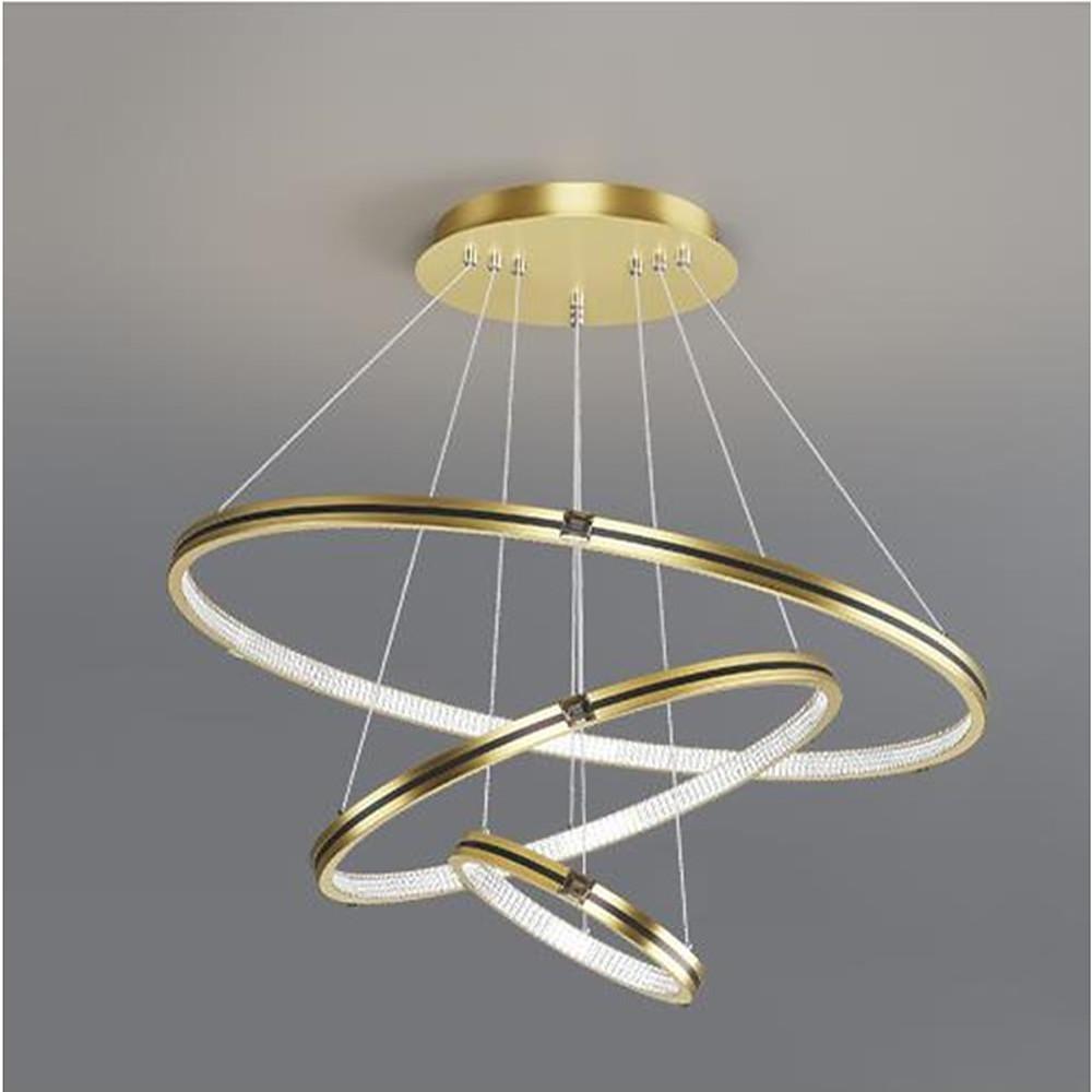 3-Ring LED Chandelier with Remote Control - Modern Metal & Acrylic