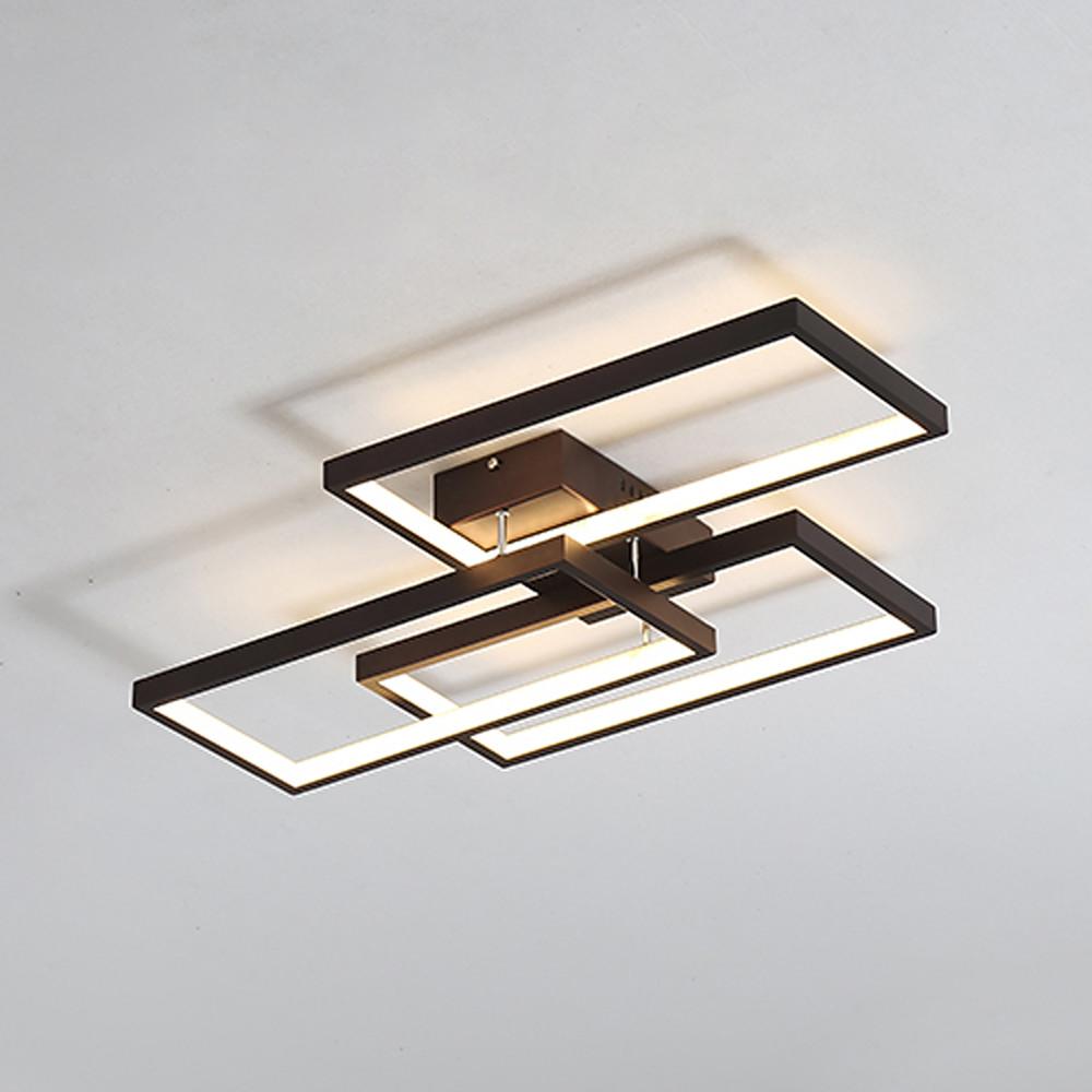 Geometric Rectangle LED Flush Mount Ceiling Light - Modern Metal