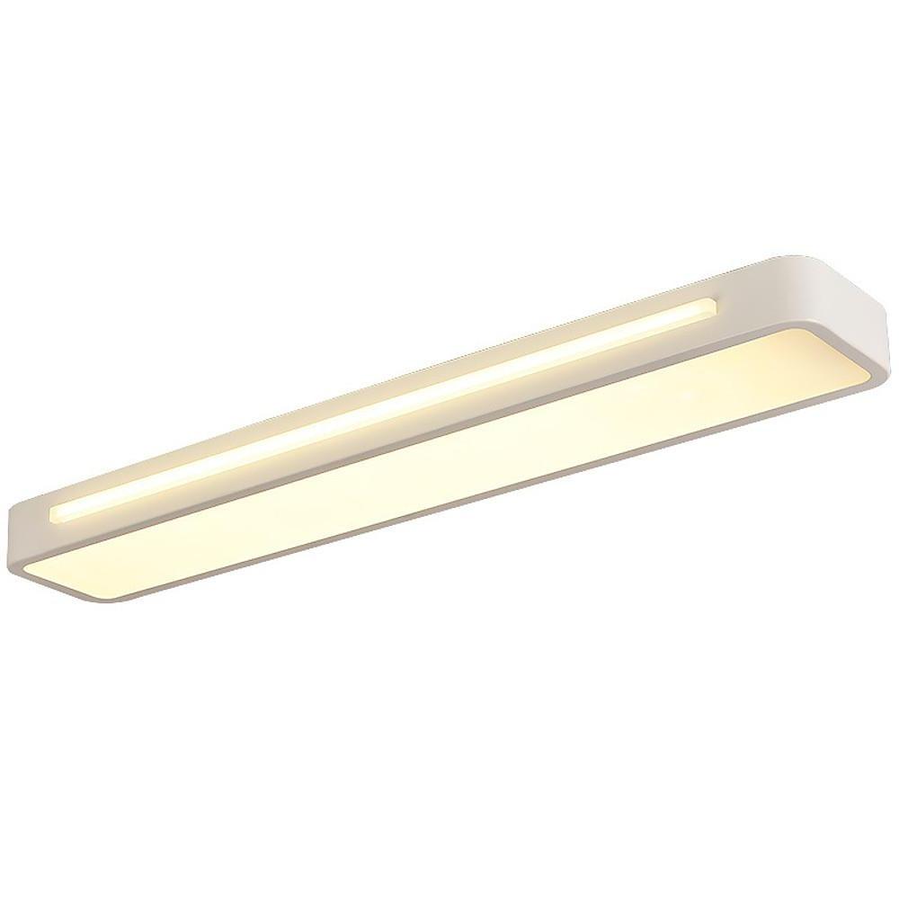 Modern Rectangular LED Flush Mount Ceiling Light - Metal & Acrylic