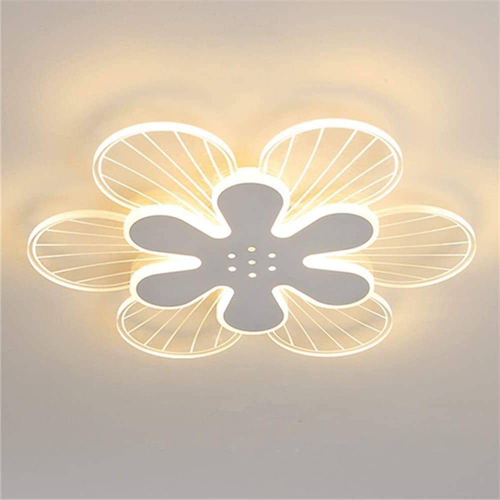 Modern Floral LED Flush Mount Ceiling Light White Metal Acrylic