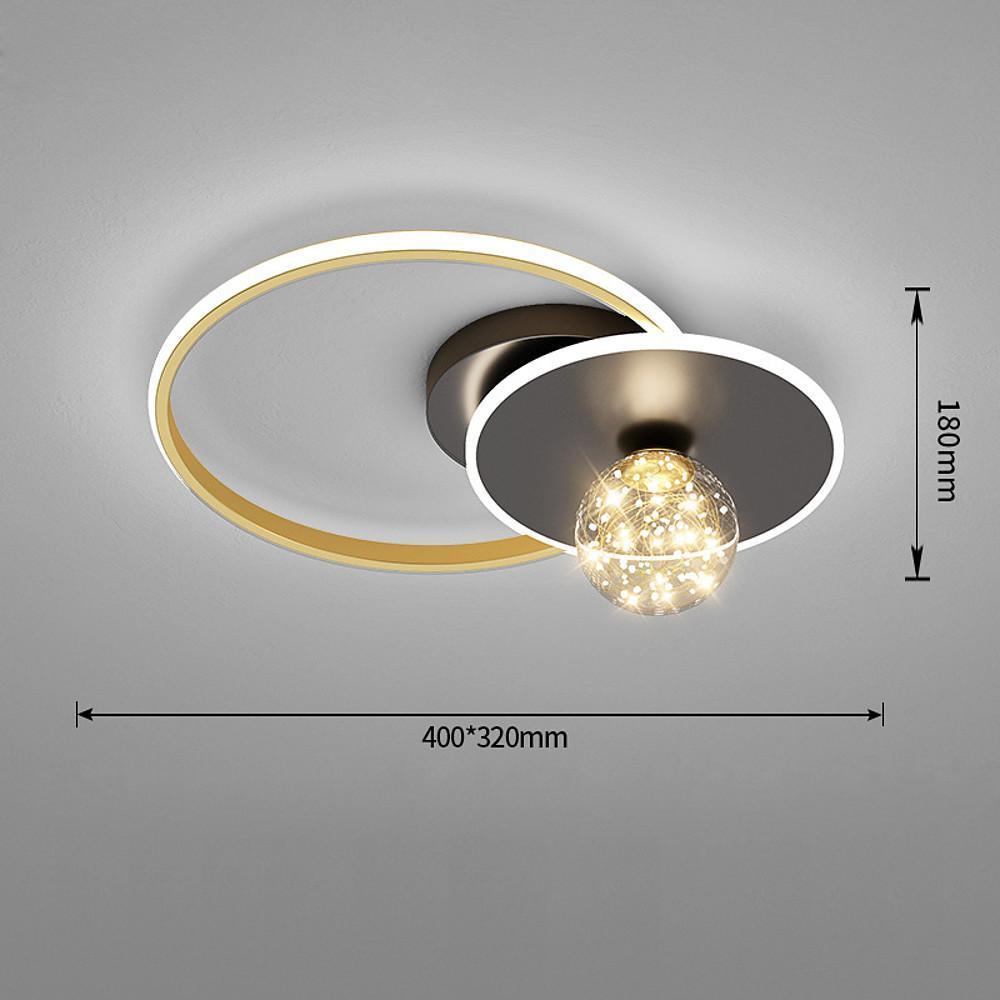 Modern Circle Globe LED Flush Mount Ceiling Light - Metal & Acrylic
