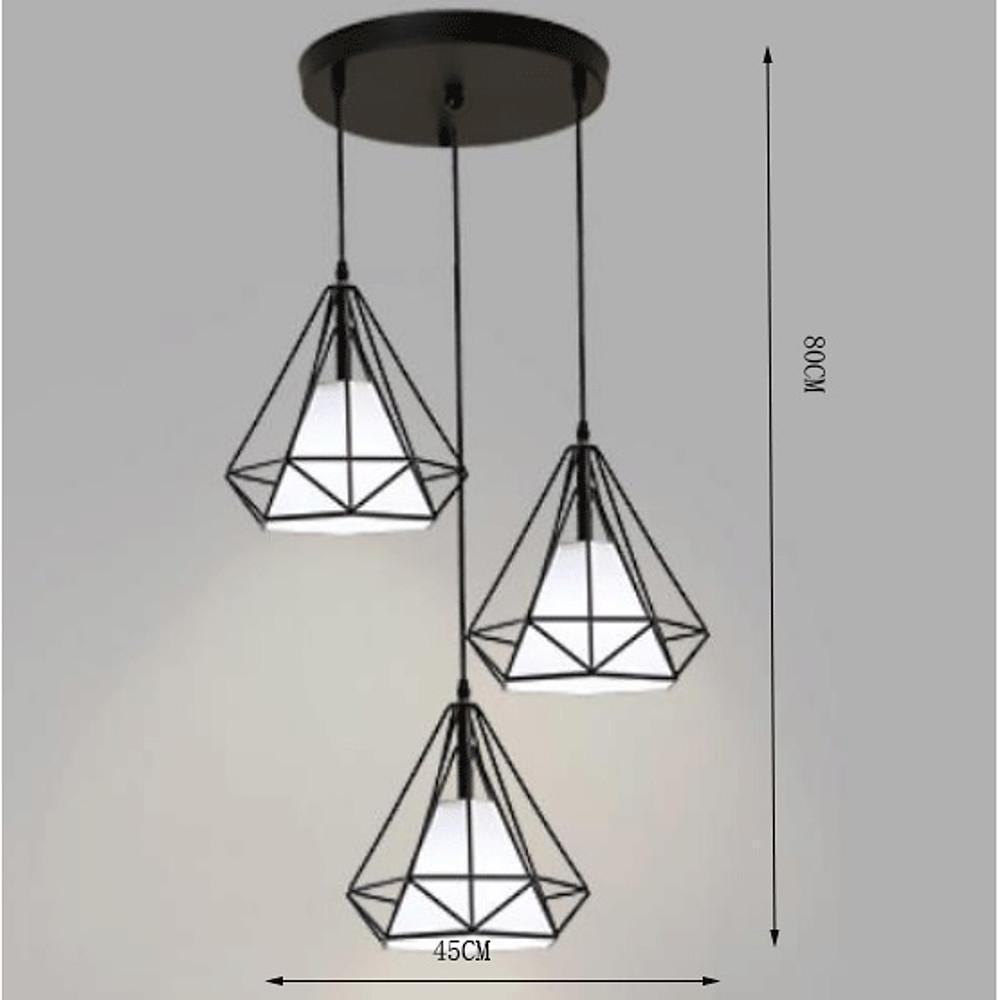Modern Geometric Pendant Light - 3-Tier Metal Cluster Ceiling Fixture