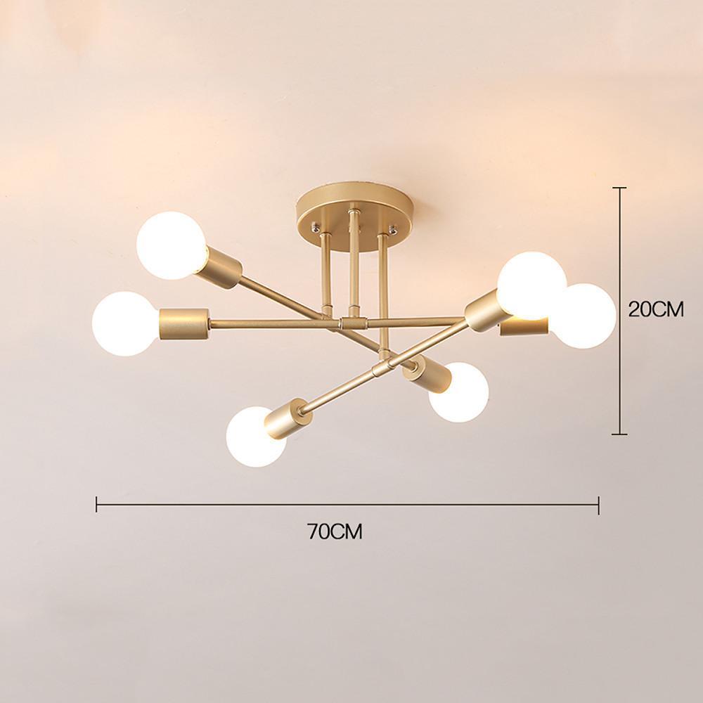 6-Light Sputnik Chandelier Modern Iron Globe Ceiling Light