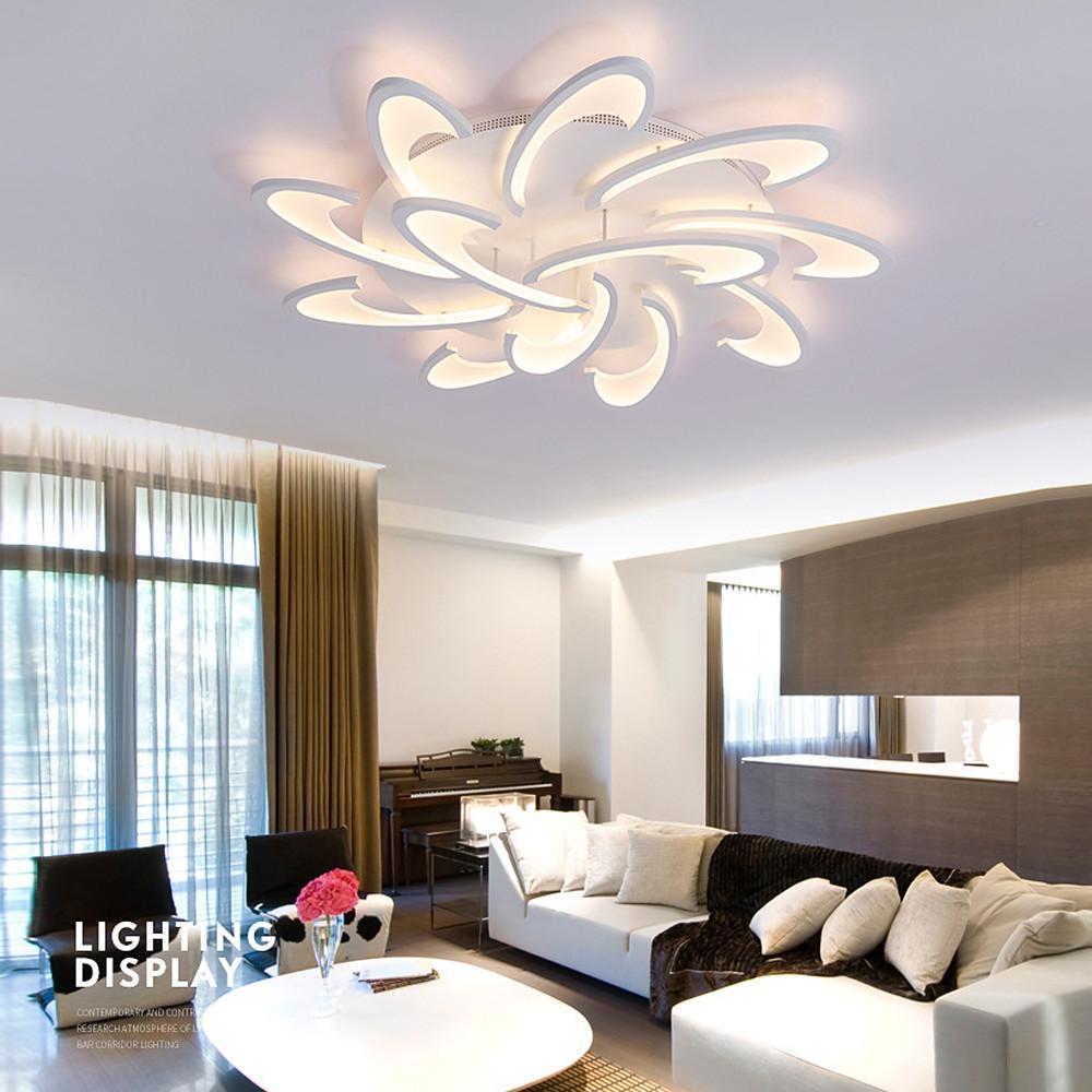 Geometric Flush Mount Ceiling Light | Modern Acrylic LED Dimmable