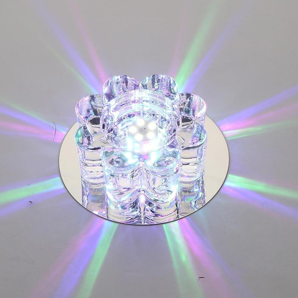 Crystal Flower Flush Mount LED Ceiling Light - Modern Electroplated