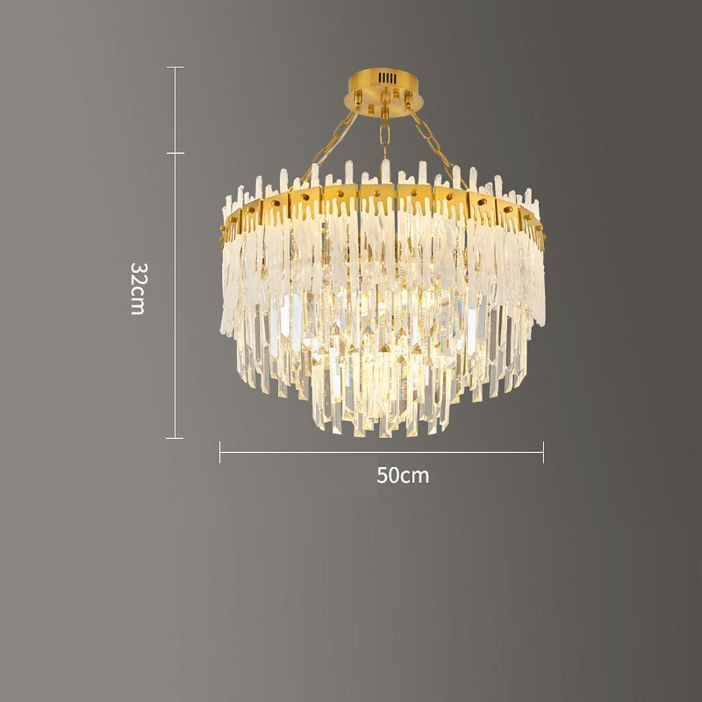 Round Crystal Chandelier | Gold Finish | Modern Luxury Design