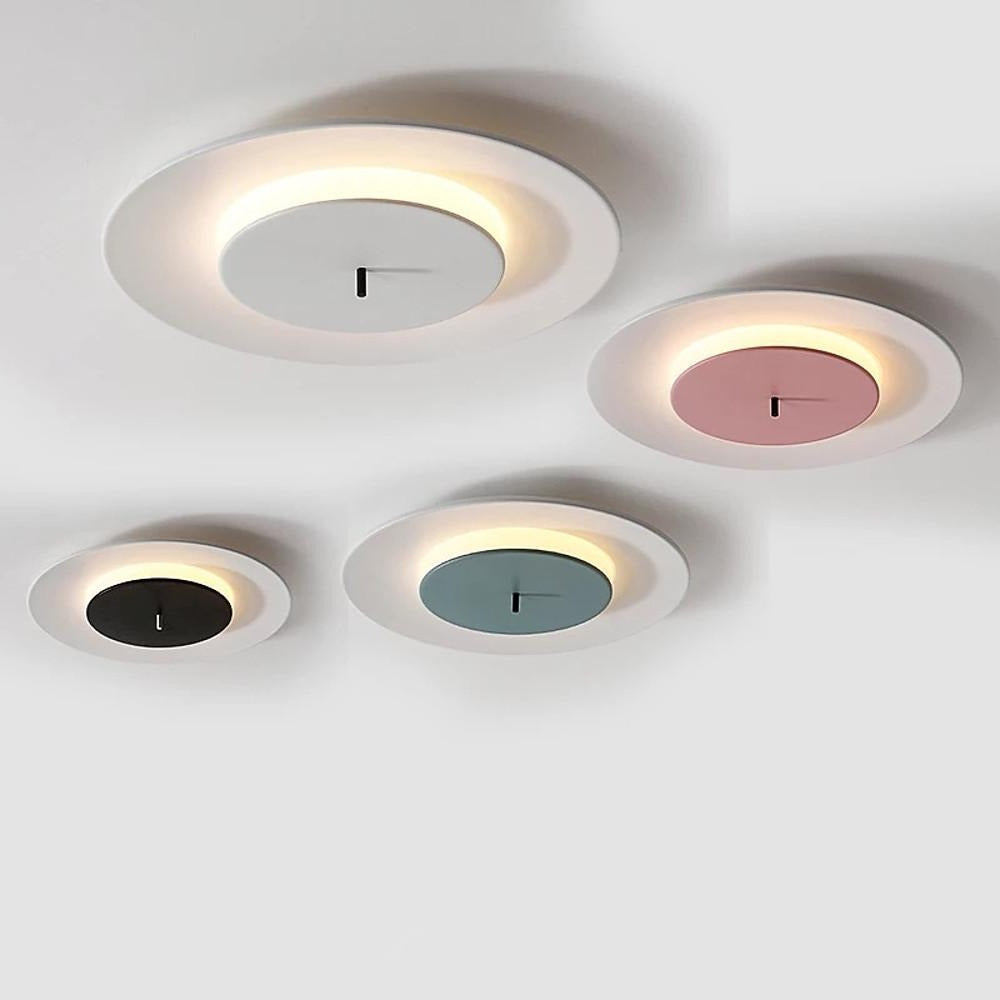 Modern LED Flush Mount Ceiling Light - Dual Circle Geometric Design