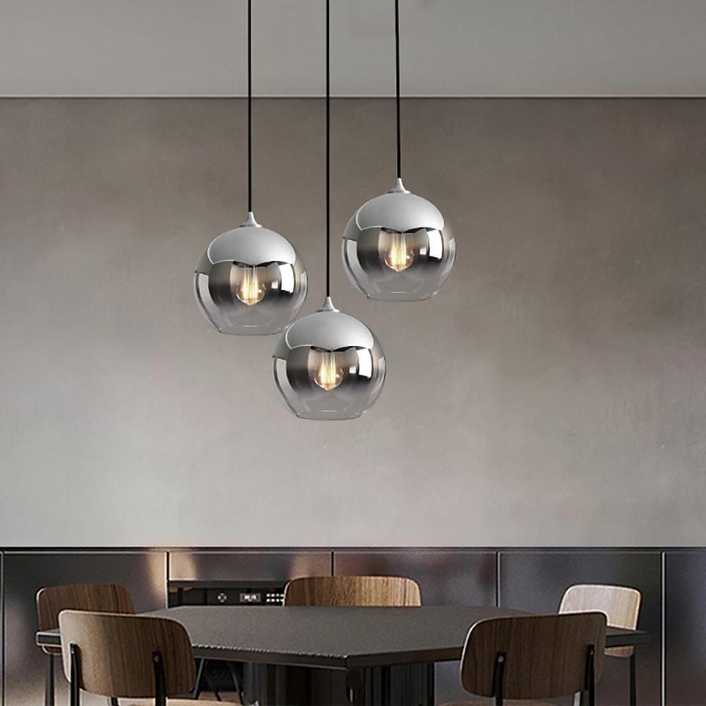 Modern Globe Glass Pendant Light Industrial Single Ceiling Fixture