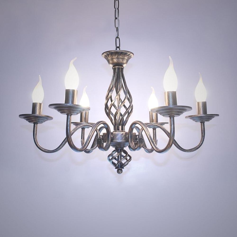 6-Light Candle Pendant Chandelier Modern Metal Fixture