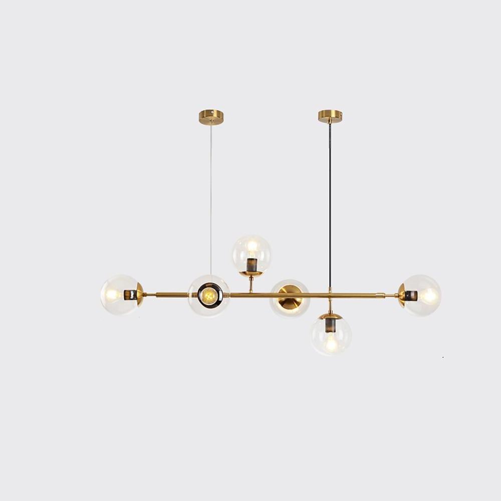 6-Light Glass Globe Chandelier - Modern Electroplated Pendant Light