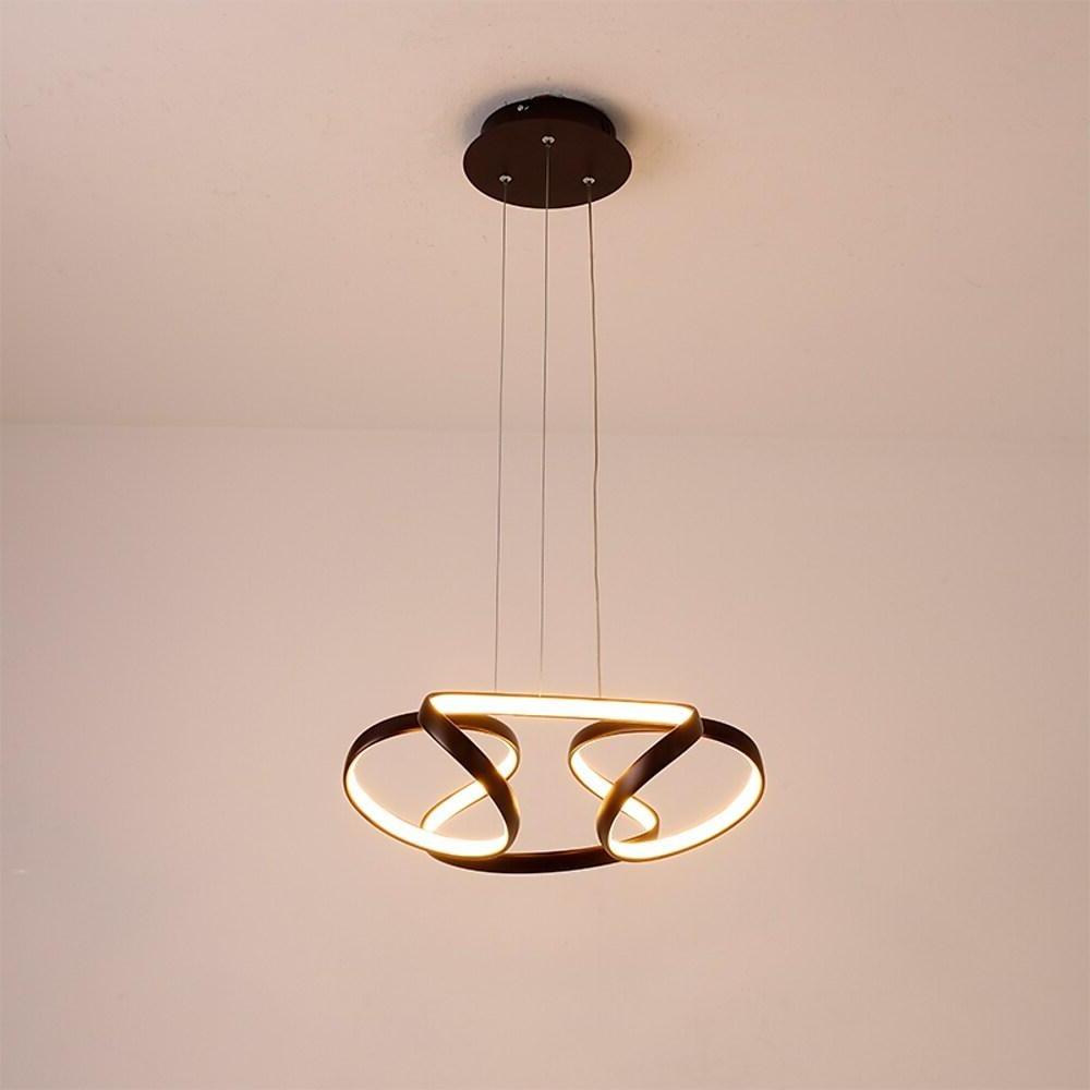 Modern Interwoven Wave Metal Pendant Light Gold Coffee Finish