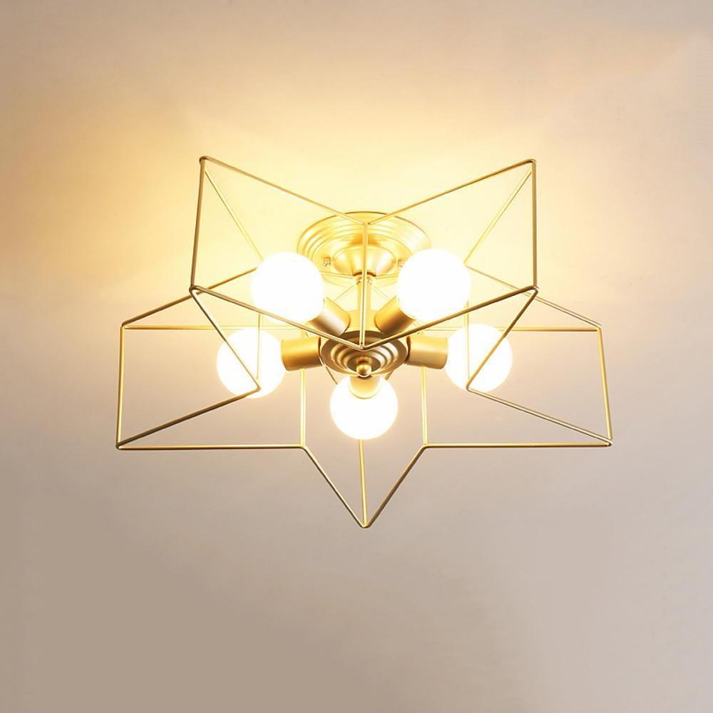 Star Design Modern Flush Mount Ceiling Light – 5-Light Metal Fixture