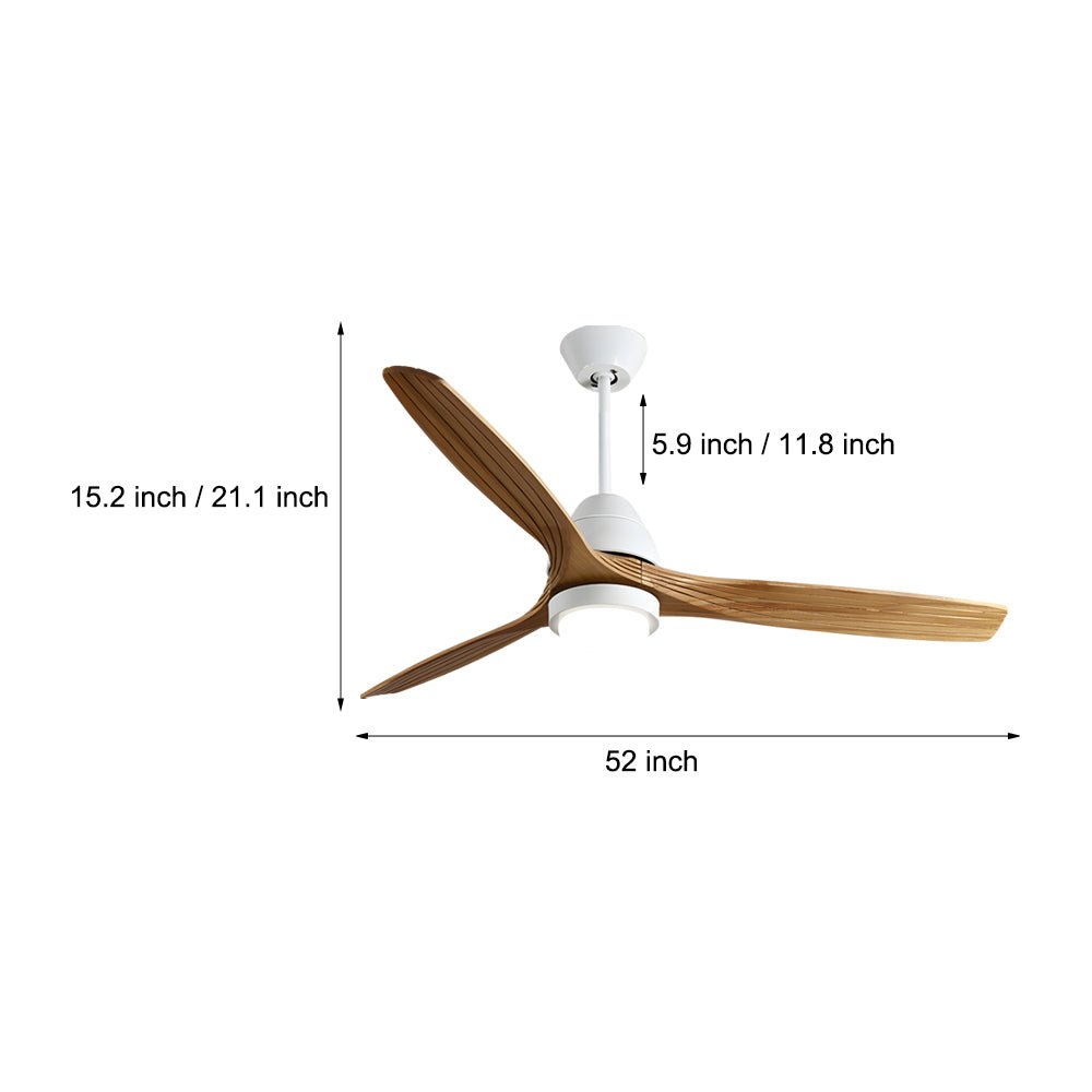 52 Inch Wooden Ceiling Fan Light with Remote Control