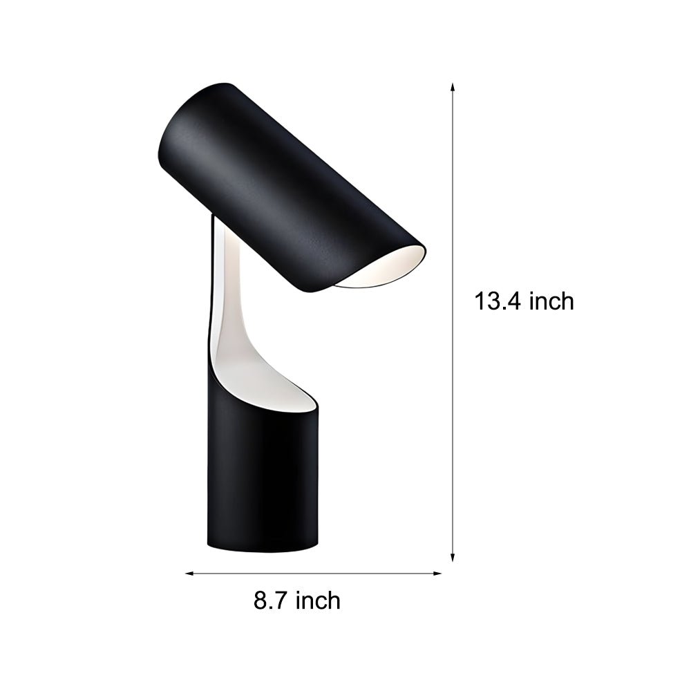 Modern Black Adjustable LED Desk Lamp with Cylinder Design