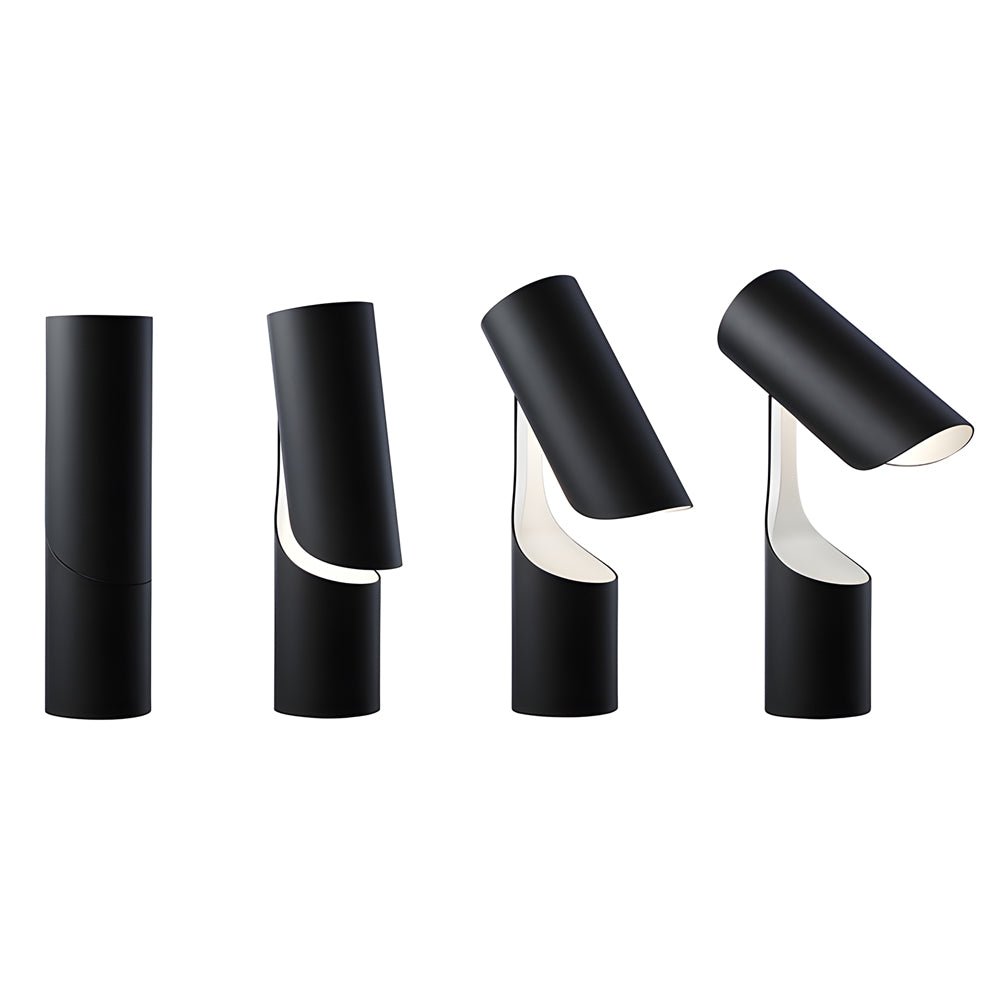 Modern Black Adjustable LED Desk Lamp with Cylinder Design