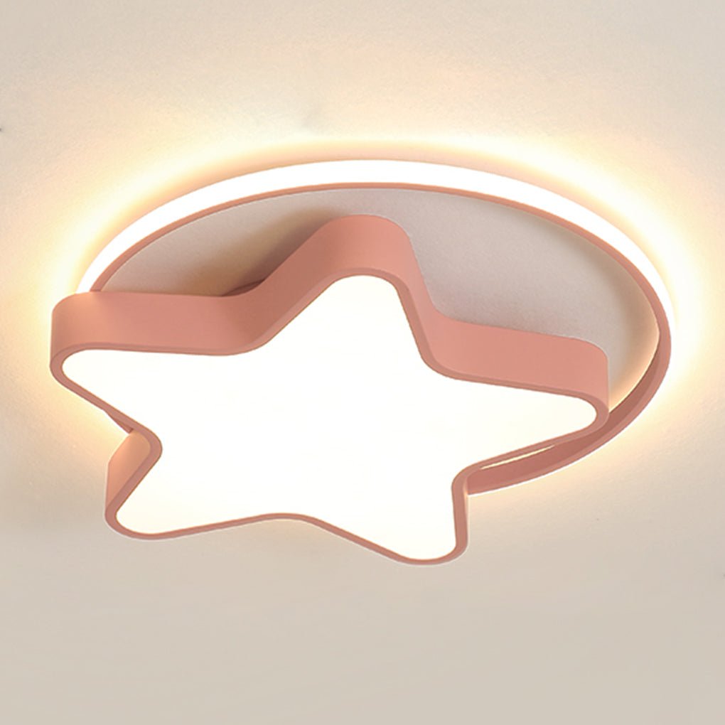 Star-Shaped LED Ceiling Light with Three Color Dimming for Kids Room