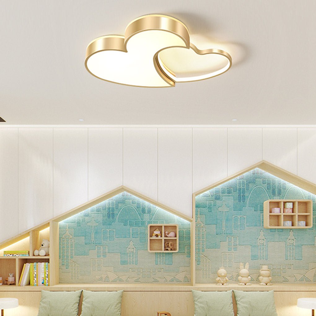 Heart-Shaped LED Dimmable Ceiling Light - Acrylic & Metal Finish