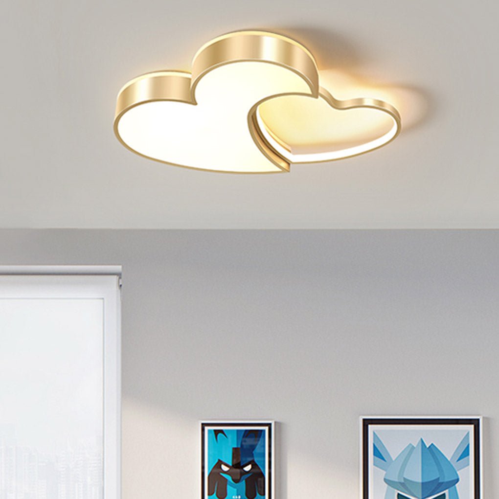 Heart-Shaped LED Dimmable Ceiling Light - Acrylic & Metal Finish