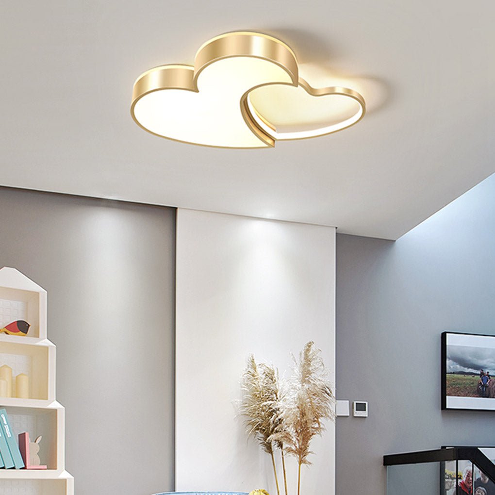 Heart-Shaped LED Dimmable Ceiling Light - Acrylic & Metal Finish