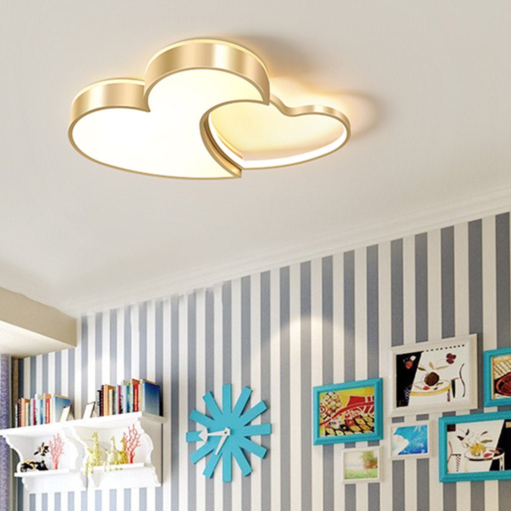 Heart-Shaped LED Dimmable Ceiling Light - Acrylic & Metal Finish