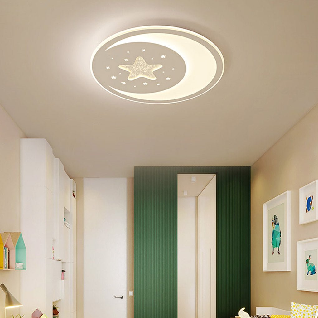 Modern Ultra-Thin LED Flush Mount Ceiling Light with Remote Control