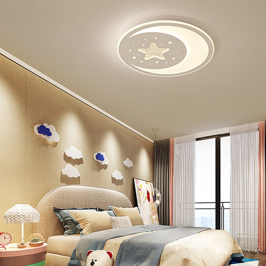 Modern Ultra-Thin LED Flush Mount Ceiling Light with Remote Control