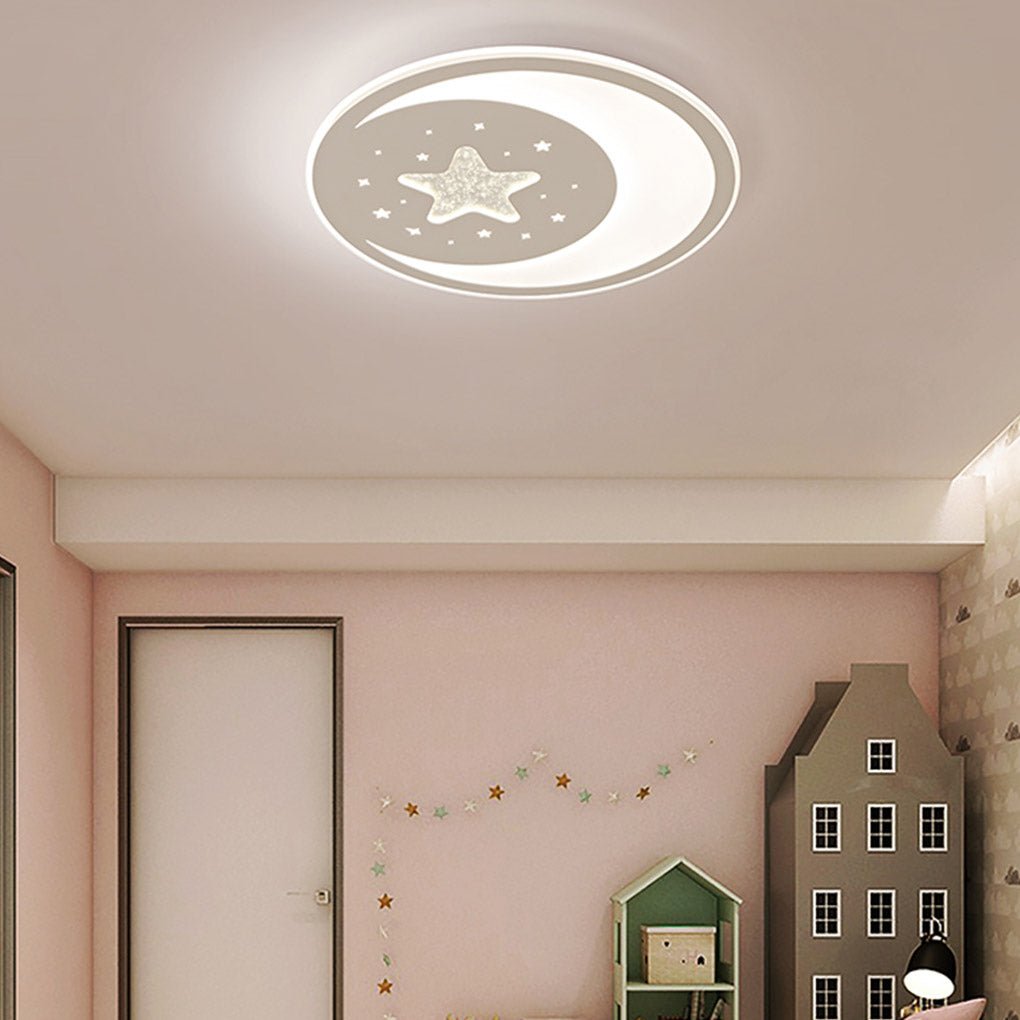 Modern Ultra-Thin LED Flush Mount Ceiling Light with Remote Control