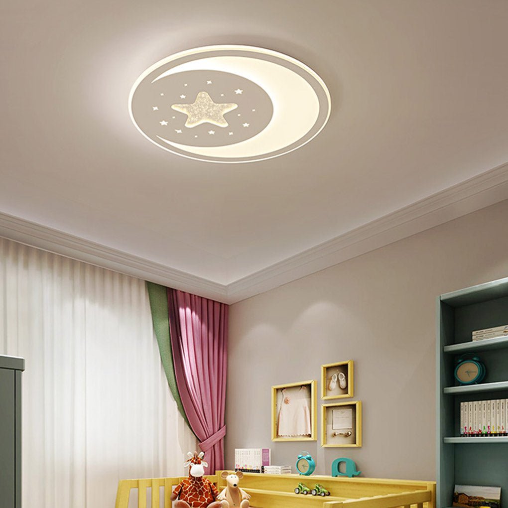 Modern Ultra-Thin LED Flush Mount Ceiling Light with Remote Control