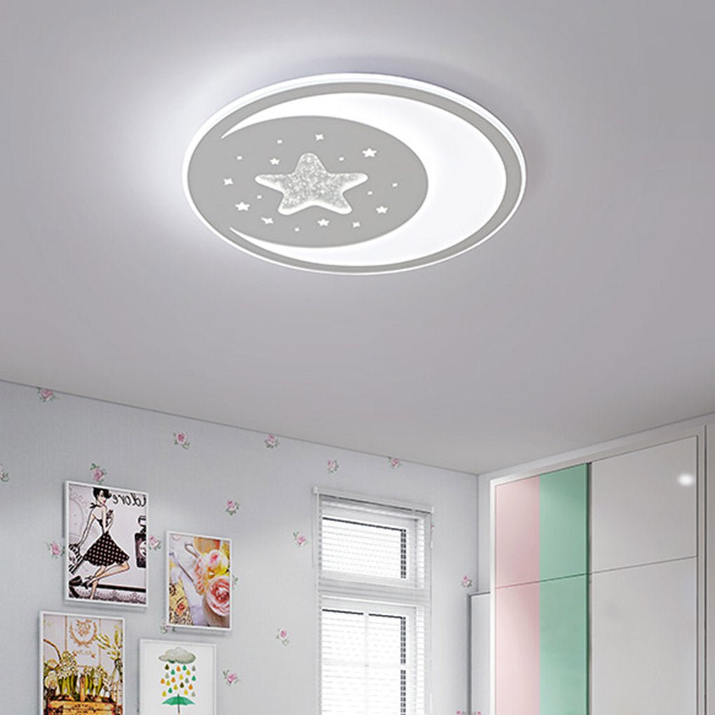 Modern Ultra-Thin LED Flush Mount Ceiling Light with Remote Control