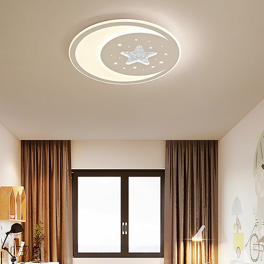 Modern Ultra-Thin LED Flush Mount Ceiling Light with Remote Control