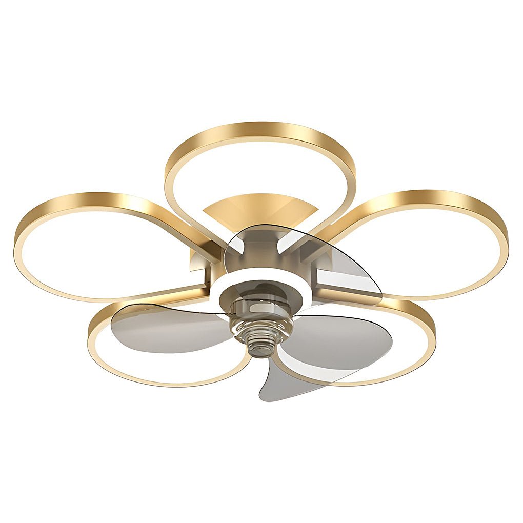 Modern Flower Ceiling Fan Light with LED Dimmable Flush Mount