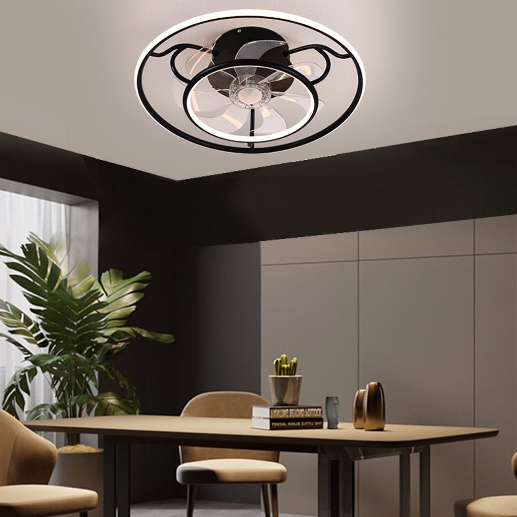 Modern Ceiling Fan Light with Dimming & Remote Control