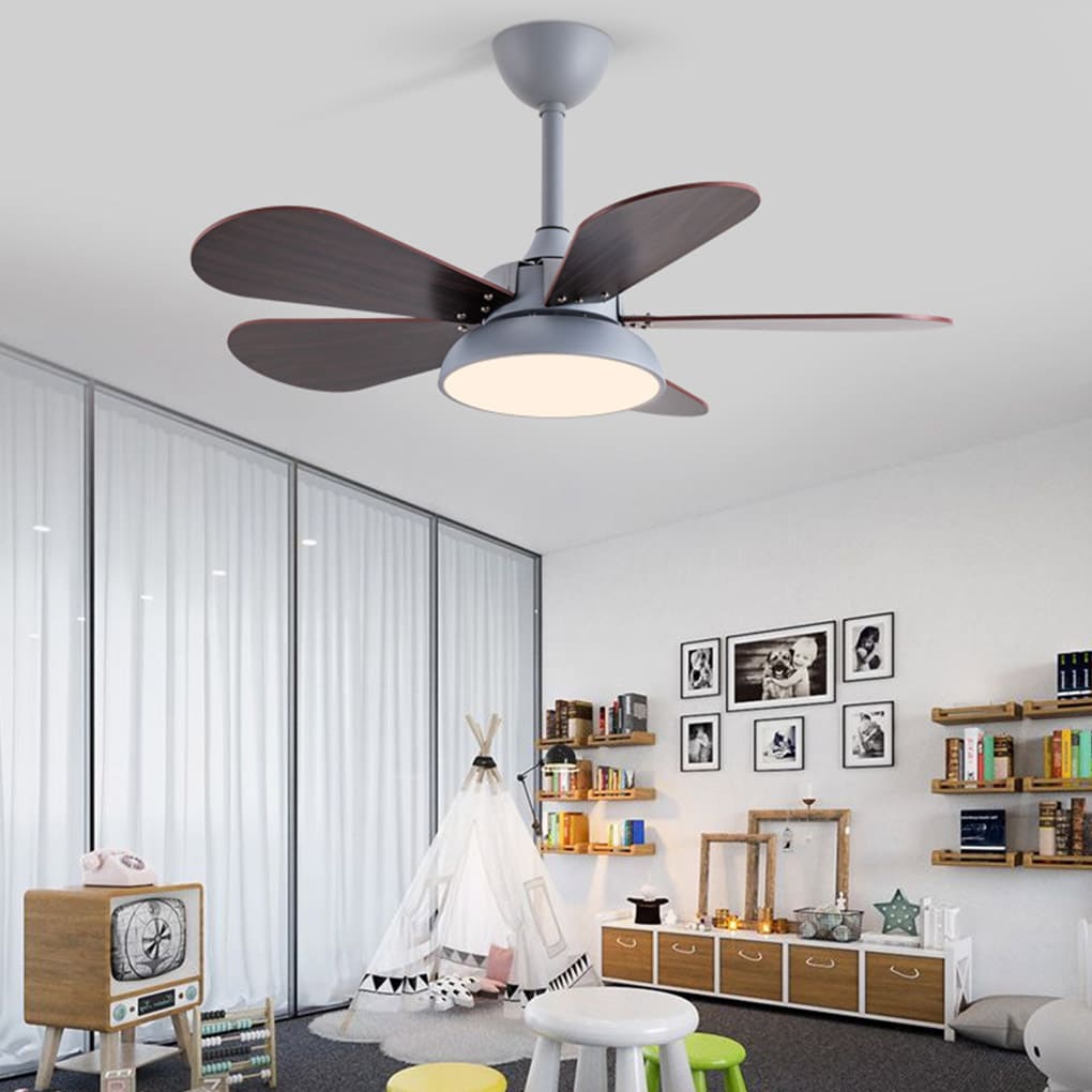 Modern Kids Ceiling Fan with LED Light - Reversible & Silent